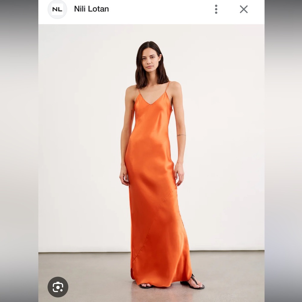 Nili Lotan Cami Silk Gown (Tangier Orange)